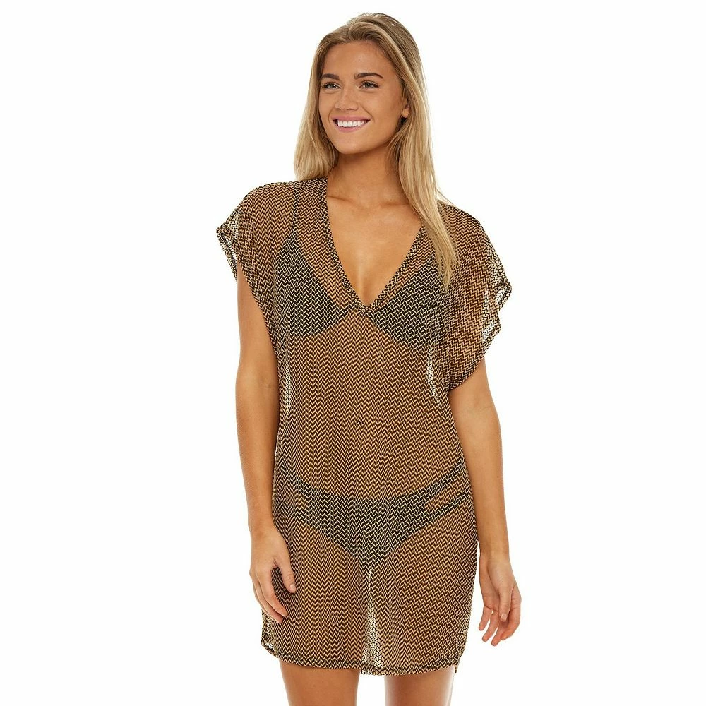 Women's Jordan Taylor Herringbone Sheer Swim Cover-Up Tunic - Image 3