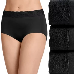 Jockey® No Panty Line Promise® Lace-Trim Full Rise 3-Pack Briefs 1876