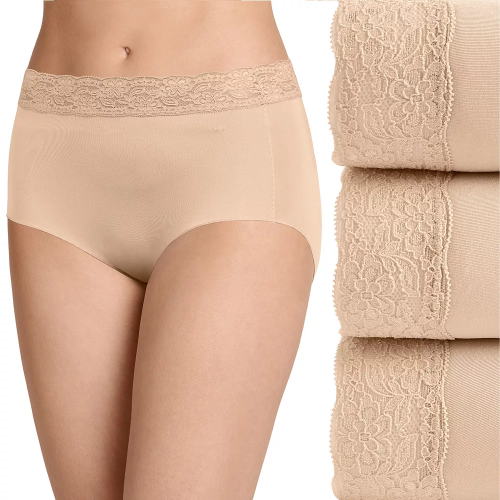 Jockey® No Panty Line Promise® Lace-Trim Full Rise 3-Pack Briefs 1876 - Image 2