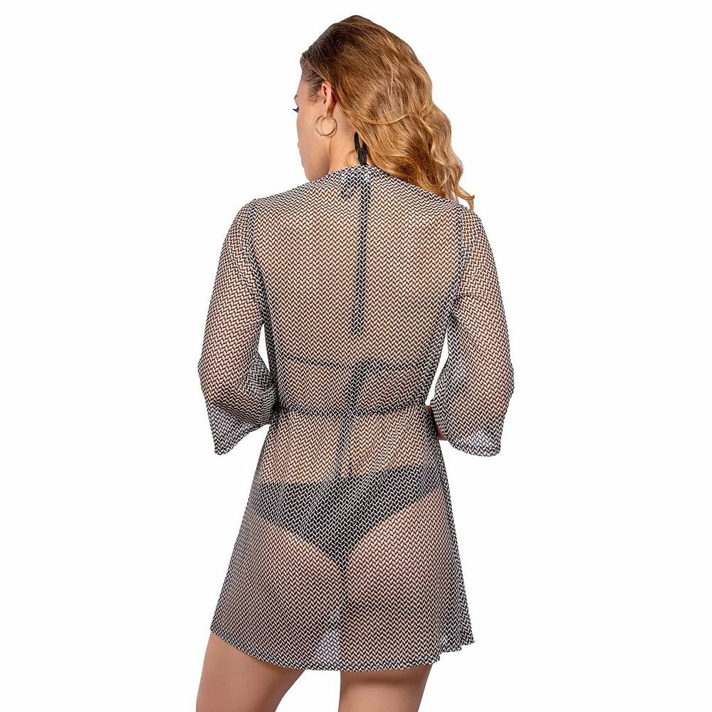 Women's Jordan Taylor Sheer Surplice Swim Cover-Up Tunic - Image 2