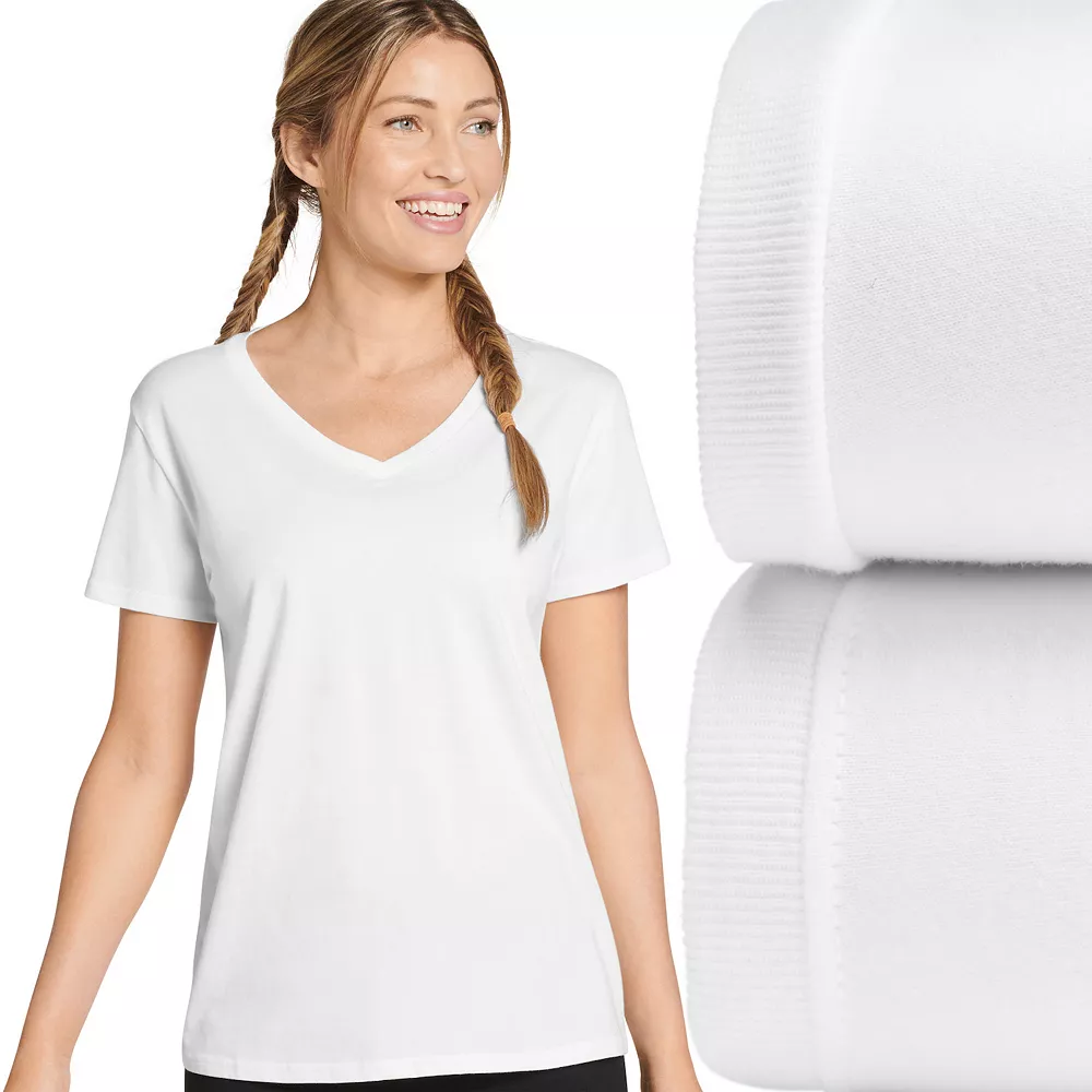 Women's Jockey® 2-pack Cotton V-Neck Tee Set 3702