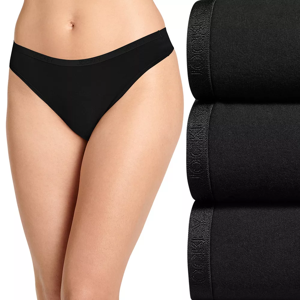 Women's Jockey® 3-pk. Organic Cotton Stretch Thong Panty Set 2881 - Image 3