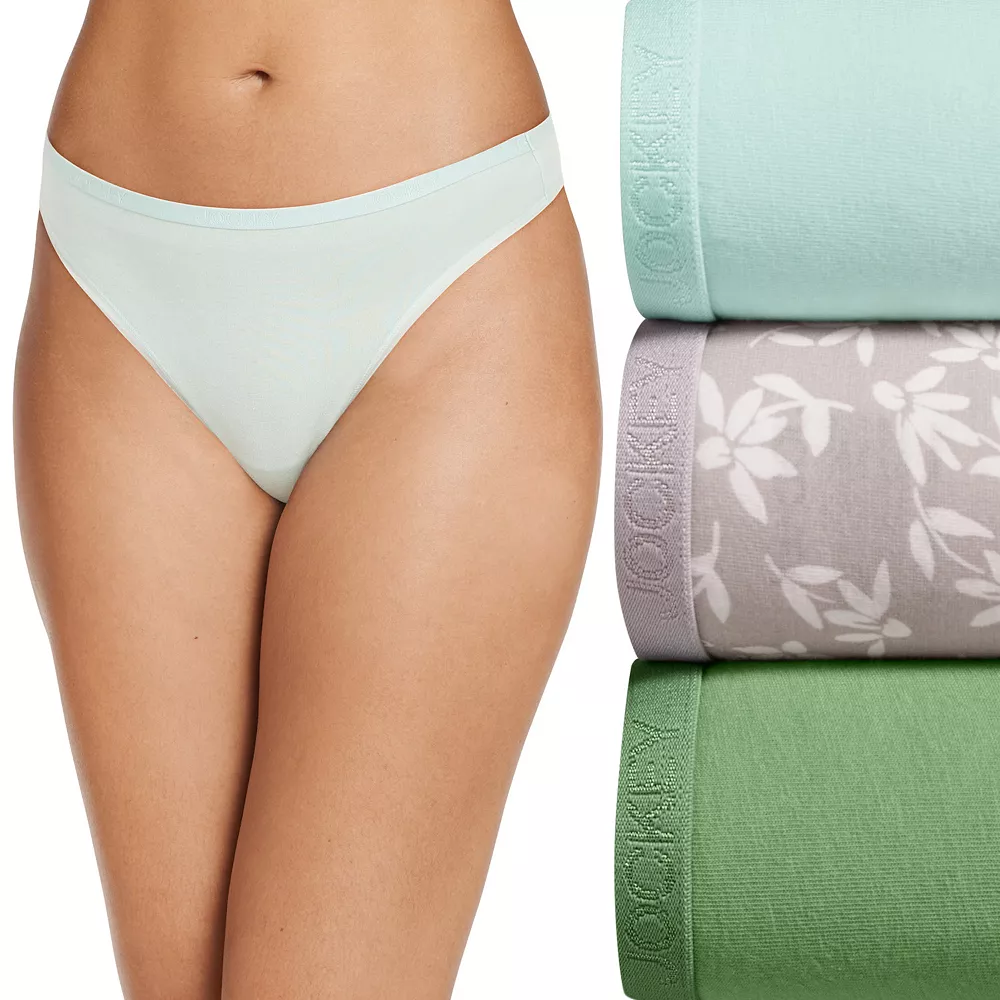 Women's Jockey® 3-pk. Organic Cotton Stretch Thong Panty Set 2881 - Image 7