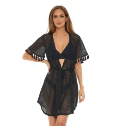 Women's Jordan Taylor V-Neck Tassel Trim Swim Cover-Up Tunic