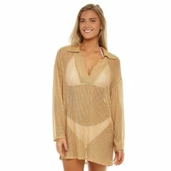 Women's Jordan Taylor Polo Collar Swim Cover-Up Tunic