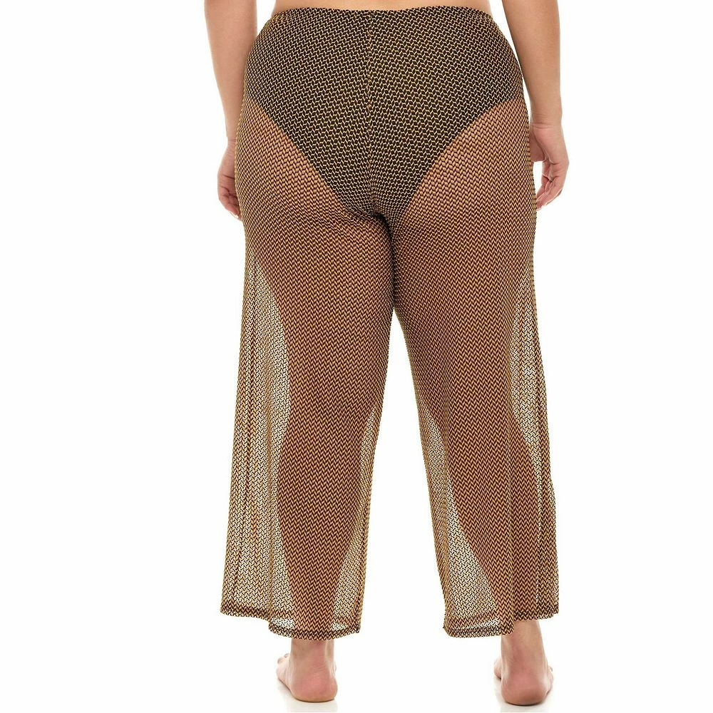Plus Size Jordan Taylor Sheer Herringbone Swim Cover-Up Pants - Image 4