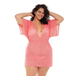 Plus Size Jordan Taylor Textured Dolman Swim Cover-Up Tunic