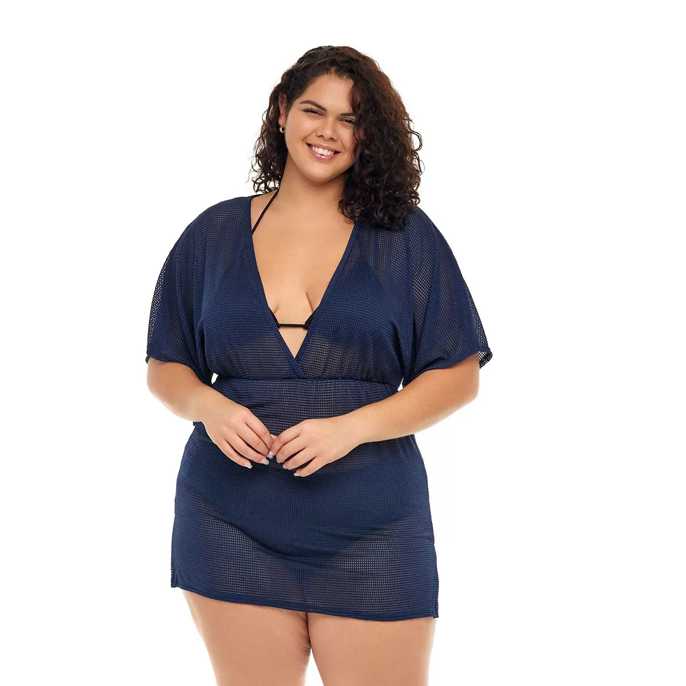 Plus Size Jordan Taylor Textured Dolman Swim Cover-Up Tunic - Image 4