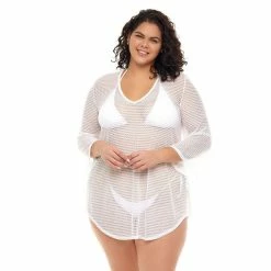 Plus Size Jordan Taylor Bell-Sleeve Swim Cover-Up Tunic